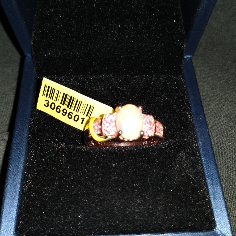Ethiopian Well Opal -Madagascar Pink Sapphire Ring